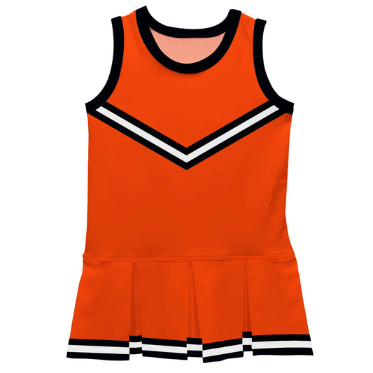 Orange & Black Sleeveless Cheerleader Dress