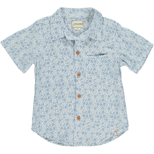 Blue Floral Woven Shirt