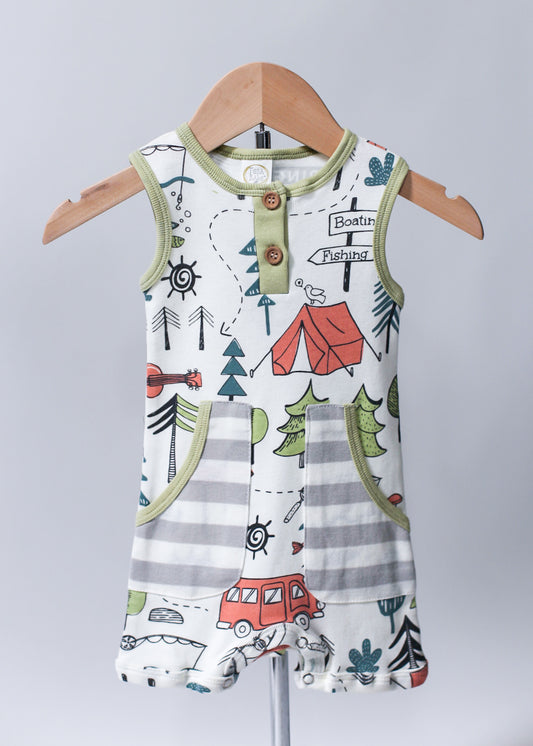 Summer Camp Sleeveless Romper