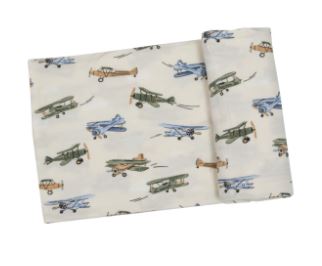 Vintage Airplane Swaddle Blanket
